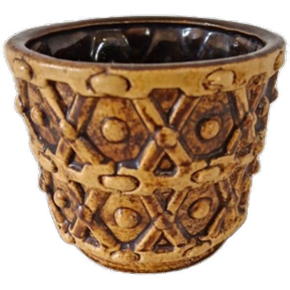 Vintage Bloempot Okergele Pot Retro Potje Voor Kamerplant image 1