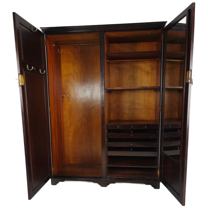 Art Deco Mahoniehouten Garderobekast Voor Dames Van Waring & Gillow – Ca. 1920 image 1