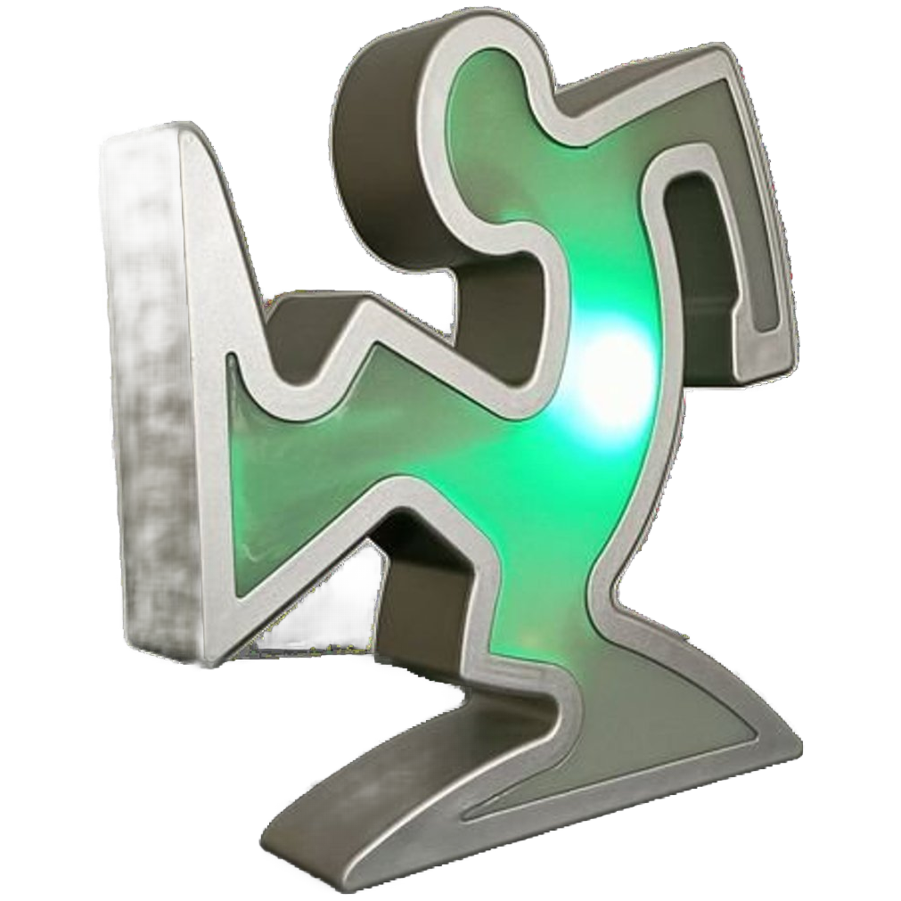 Keith Haring La Linea Lamp Osvaldo Cavandoli Zilver (nieuw In Originele Verpakking) image 1