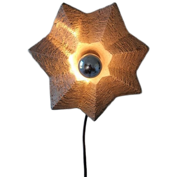 Vintage Keramiek Stervorm Wandlamp Jaren 70 Design. image 1