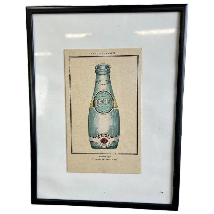 Vintage Kartonnen Kaart / Poster Perrier image 1