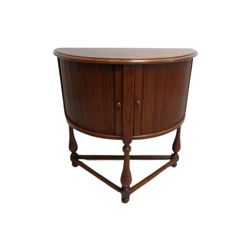 Eiken Halve Maan Tafel Met Rolluik image 1
