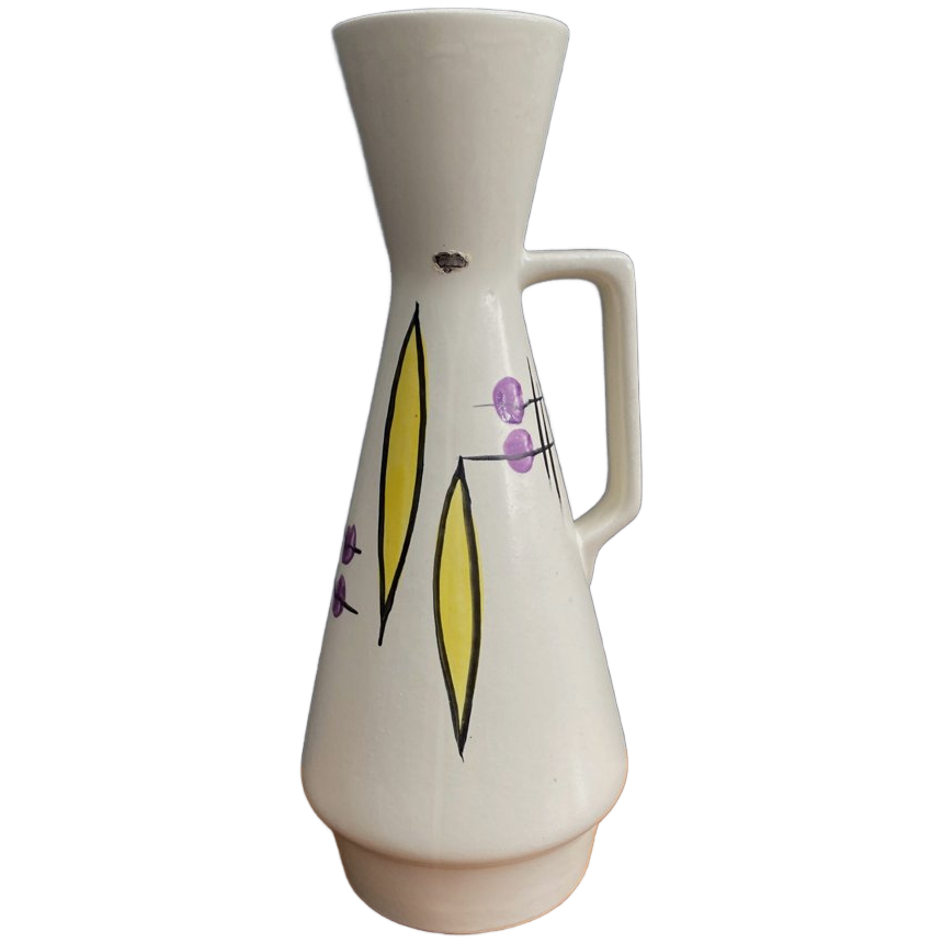 Mid-Century Bay Keramik Vaas Ceramics Yellow bij Reliving
