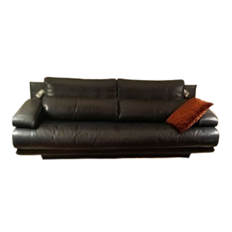 Rolf Benz 6500 Bank In Donkerblauw Leer, 2.5-zits image 1