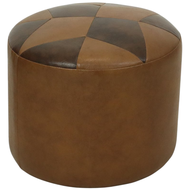 Ronde Vintage Poef Bruin Stermotief Skai Sixties image 1
