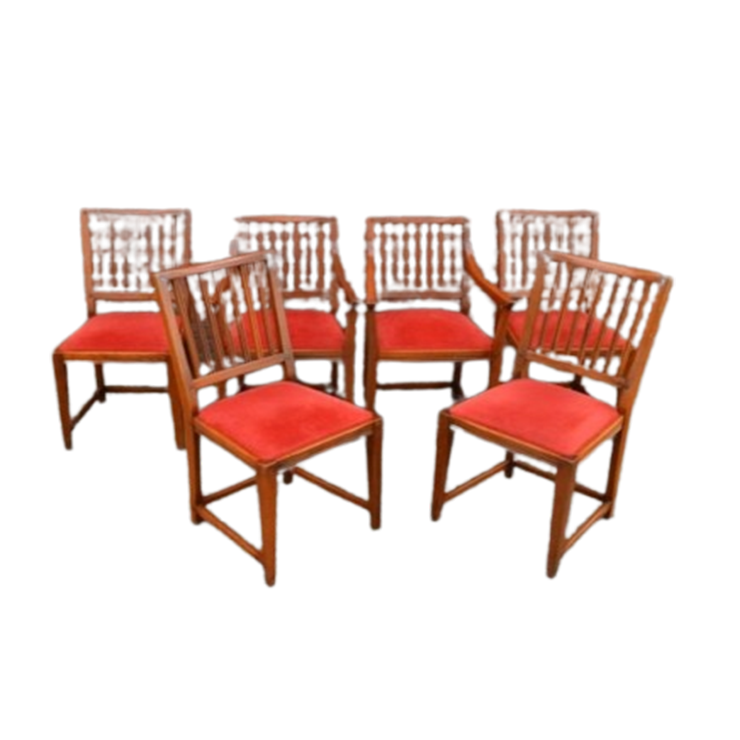 Schuitema Jugendstil Stoelen 6 Stuks Eiken Stoelen image 1
