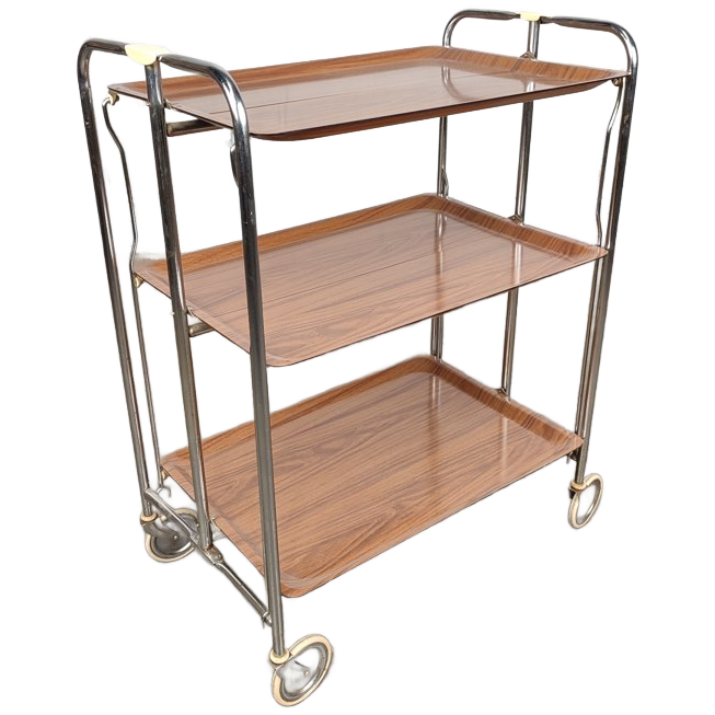 Vintage Opvouwbare Serveer Trolley image 1