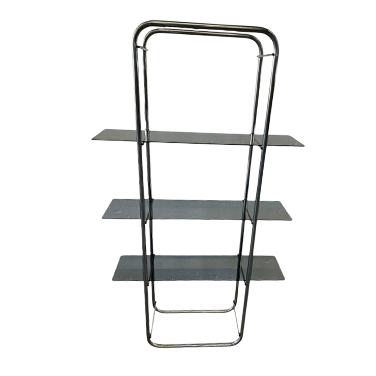 Vintage Staande Rek / Vitrine / Etagere In Chroom image 1