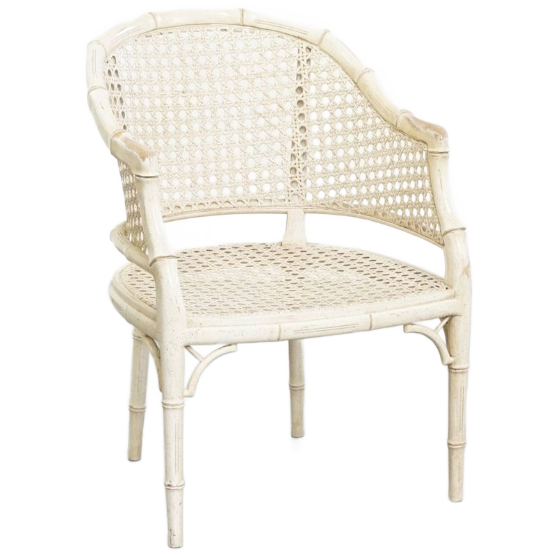 Gezellige Vintage Jaren 70 Design Stoel Van Jonathan Adler Gemaakt Van Riet En Bamboe image 1