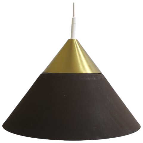 Vintage Metalen Hanglamp - Honsel Leuchten, Jaren, '70 Bruin, Goud image 1