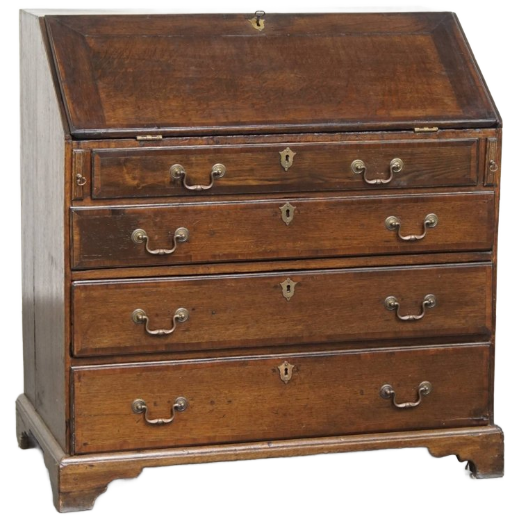 Tijdloze En Charmante Antieke Engelse Eikenhouten Secretaire/ Ladekast Met Een Mooi Interieur image 1