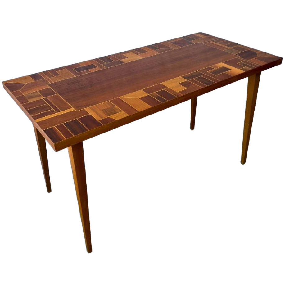 Vintage Sidetable - Bijzettafel, Uniek Blad Ingelegd Fineer image 1
