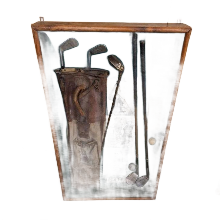 Vintage Vitrinekast Kijkkast Golf Golftas Sticks Vitrine image 1