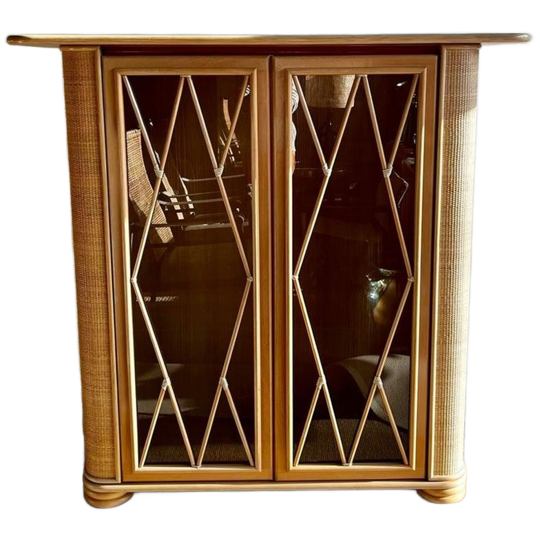 Sale! Roberti Rattan Vitrinekast Rotan Mid Century Vintage image 1