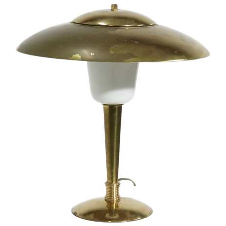 Patinated Brass Table Lamp In Style Of Paavo Tynell 1950S image 1