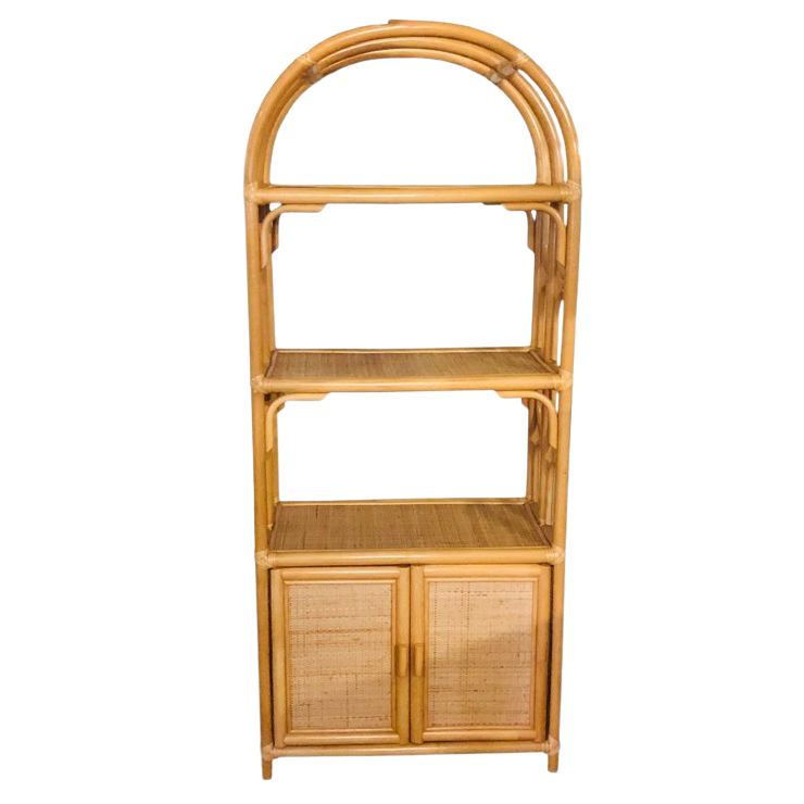 Vintage Bamboe Rotan Kast | Boogkast Rotan Bamboe image 1