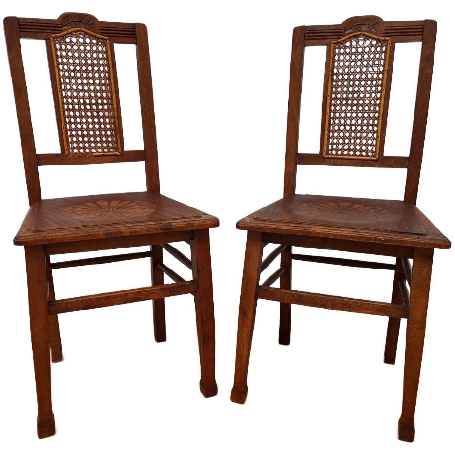 Vintage Houten Café Stoelen, Bistrostoelen, Eetkamerstoelen Set Prijs image 1