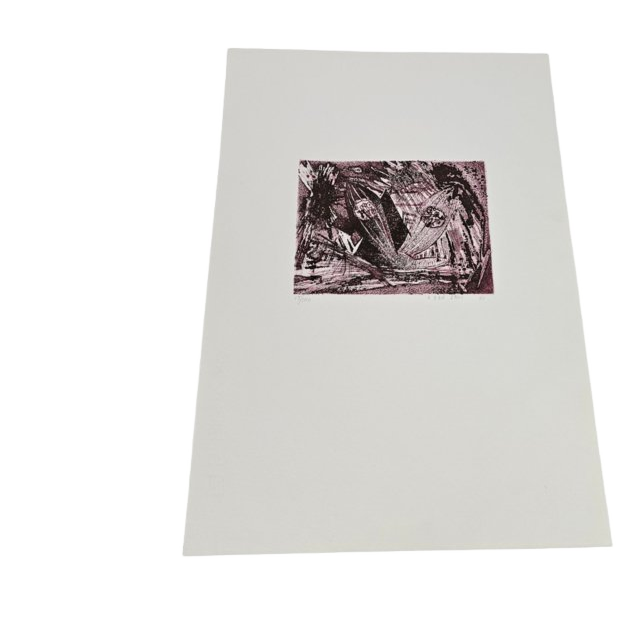 R. Van Imde - Litho - Abstract - Expressief - Gesigneerd - 1987 image 1