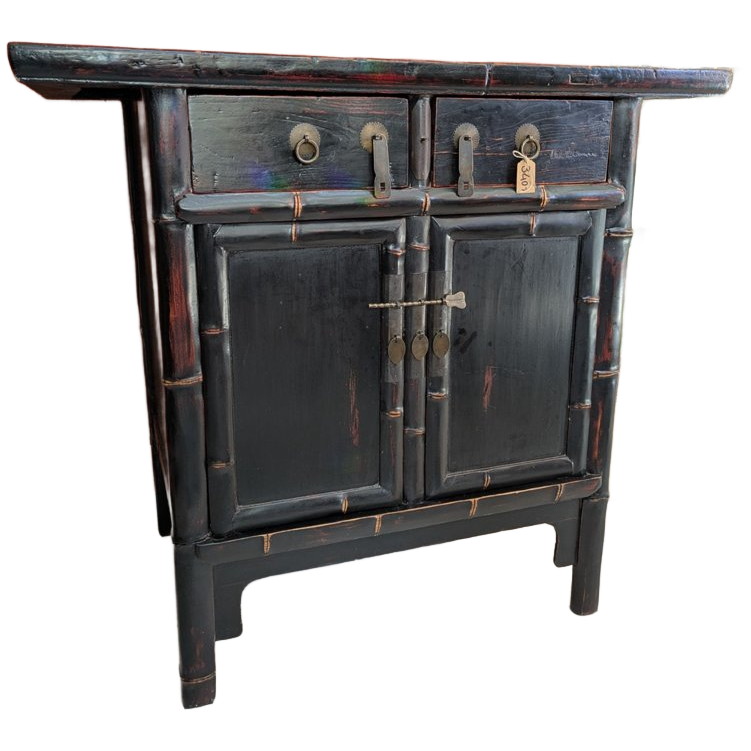 Chinese Bamboe Kast Zwart image 1