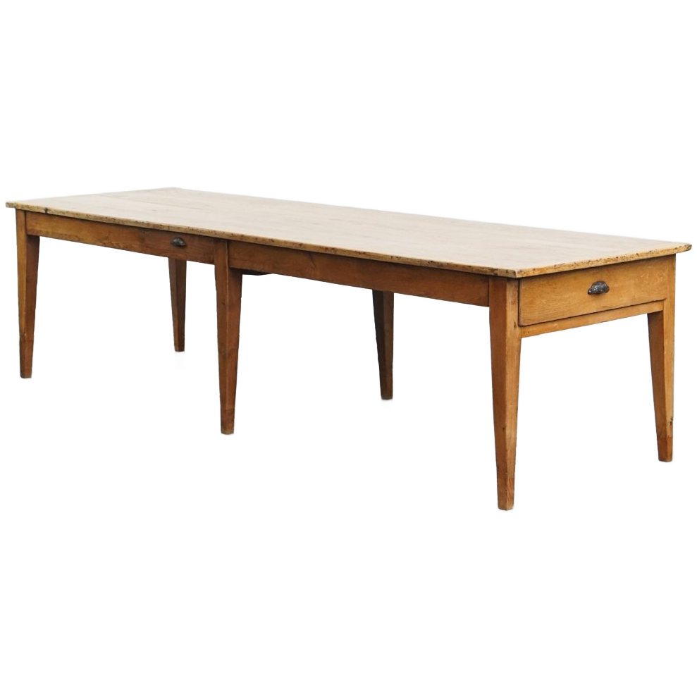 Zeer Grote En Karaktervolle Antieke Eikenhouten Xxl Eettafel Voor 8 Tot 10 Personen image 1