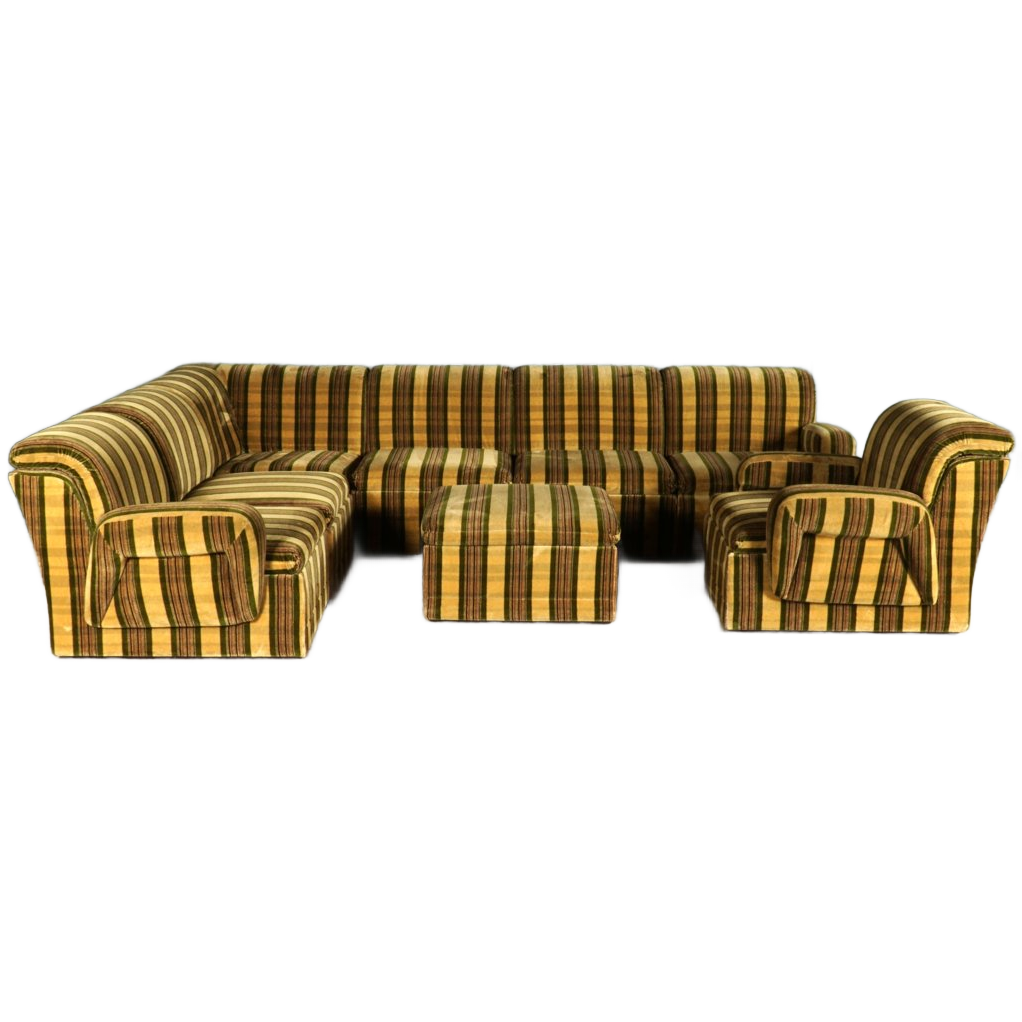 Midcentury Modulaire Zithoek/zitgroep – Velours – Jaren 70 image 1