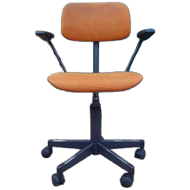 Vintage Bureaustoel Martin Stoll Retro Design Stoel Oker 70 image 1