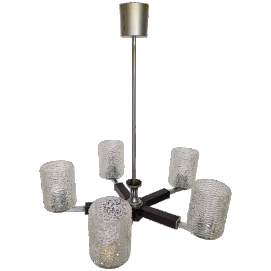 Unieke Vintage Jaren 70 Hanglamp Met 5 Spots image 1