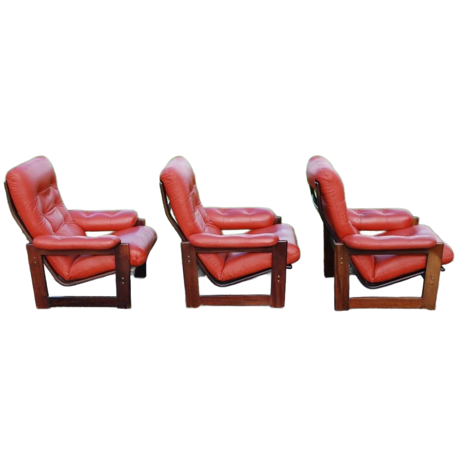 Coja Armchairs Lederen Bekleding Palissander Frame image 1