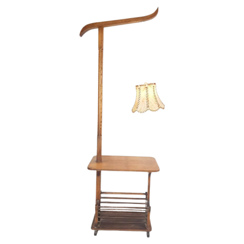 Lectuurtafel Met Lamp | Vloerlamp Eiken Lectuur Bijzettafel image 1