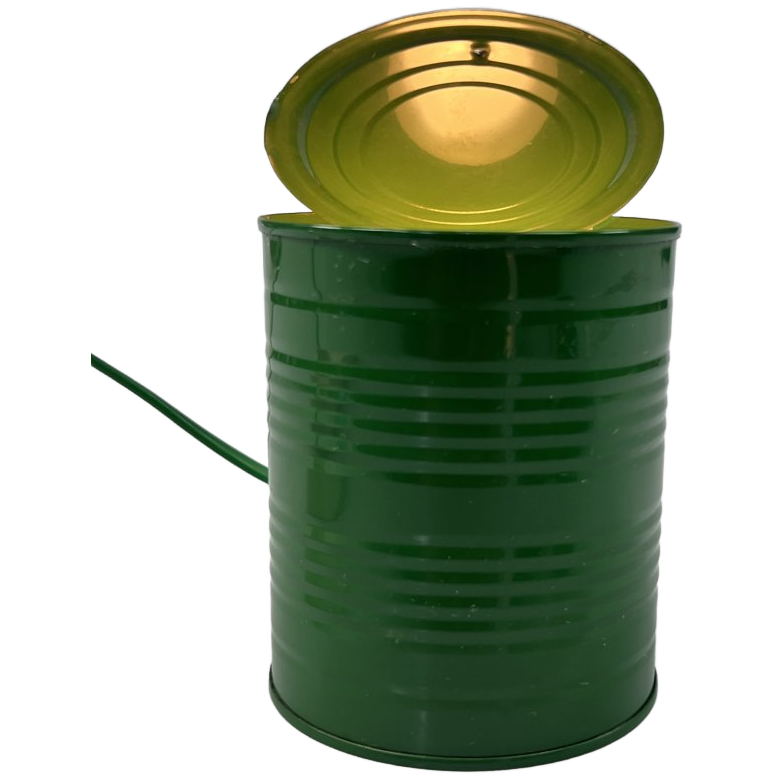 Vintage Groene Tin Can Lamp, Ad Van Berlo, Vrieland Design, 1980's image 1