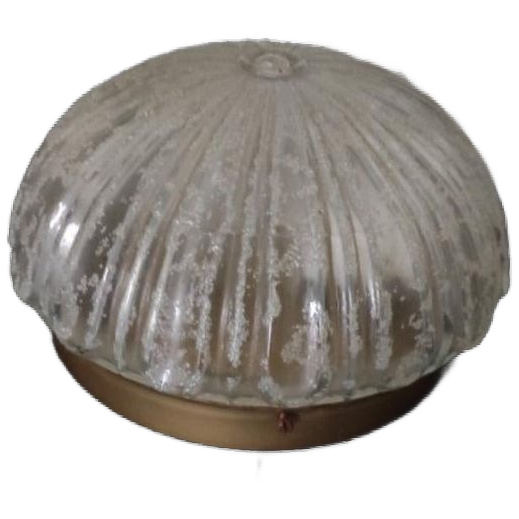 Vintage Plafondlamp Glas Rond image 1