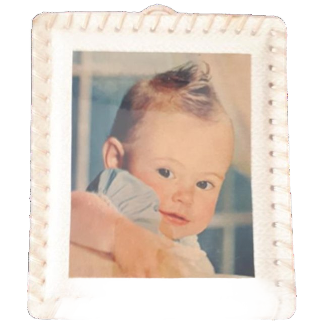 Fifties Handgemaakt Fotolijstje Baby Schilderijtje image 1