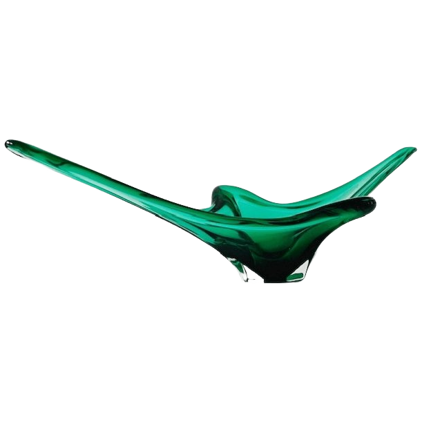 Vintage Glazen Murano Schaal Groen Mid-century 1970’s image 1