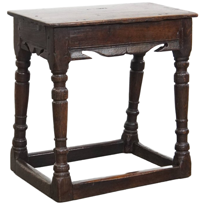 Charmante En Veelzijdige Gesigneerde Antieke Engelse Eikenhouten Joint Stool/ Kruk/ Bijzettafel image 1