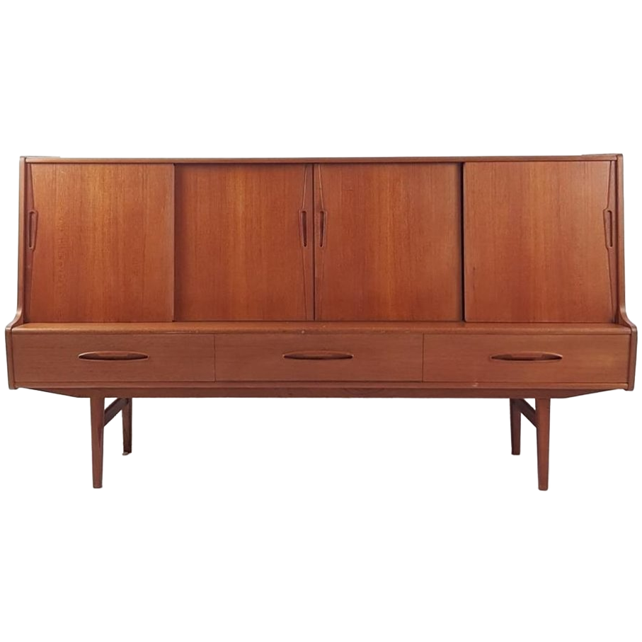 Vintage Deens Highboard | Drankenkast Buffetkast Teak Danish image 1