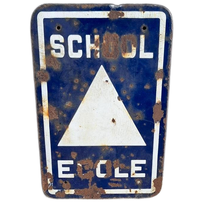 Oud Emaille Bord, School / Ecole, Stoere Decoratie😎 image 1