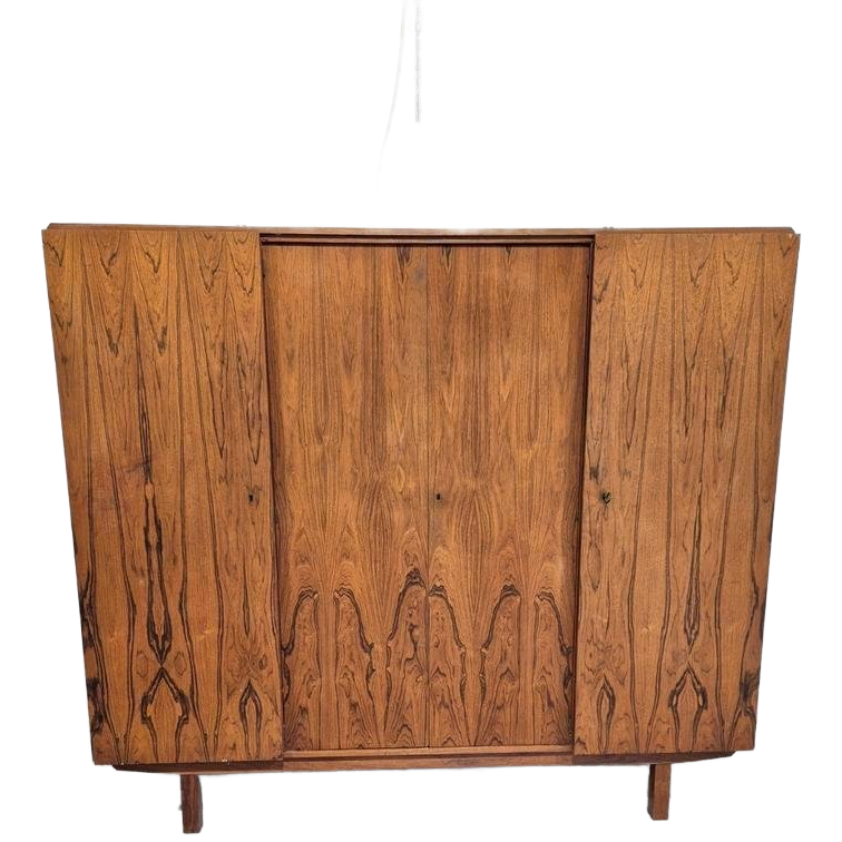 Mid Century Pallisander Fineer Klerenkast 4 Deurs Deens image 1