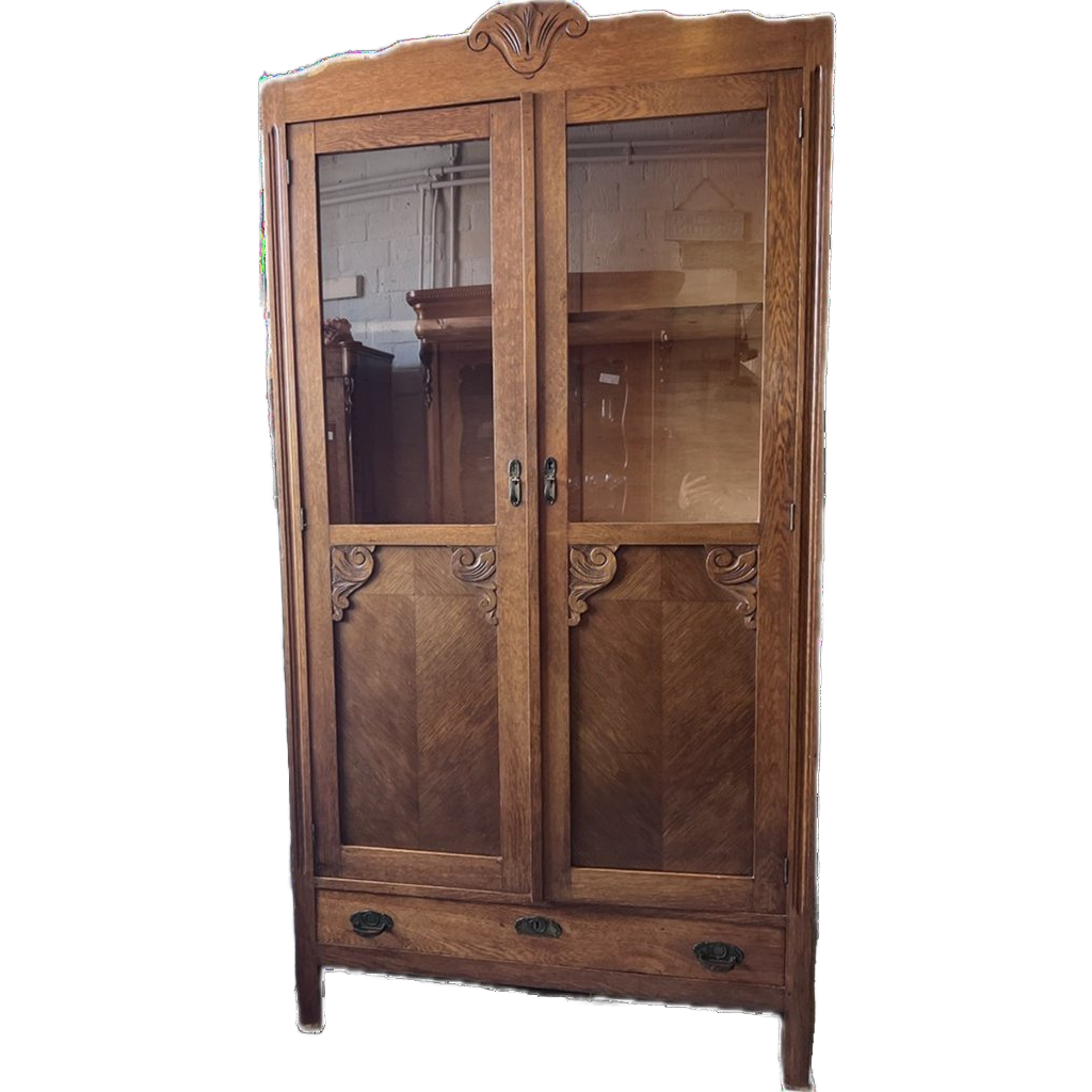 Eiken Linnenkast Met 3 Planken En Onderlade, 105 Cm Breed En 200 Hoog image 1