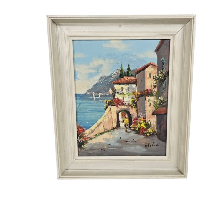 Schilderij - Olieverf Op Doek - Mediterrane - 3e Kwart 20e Eeuw image 1