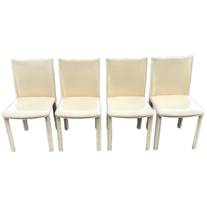 Set Van 4 Italiaanse Stoelen Arper Leder image 1