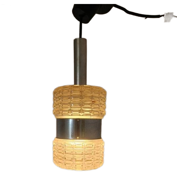 Vintage Space Age Hanglamp Glas En Chroom Design image 1