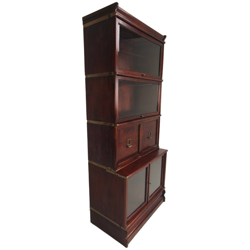 Engelse Mahoniehouten Boekenkast – Globe-stijl – Modulair – Eind 20e Eeuw image 1