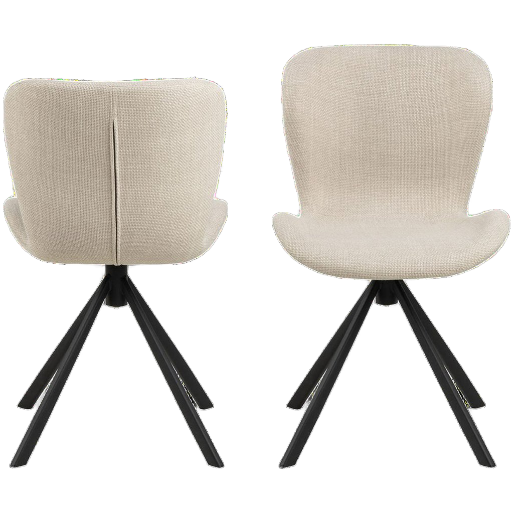 Pescara Eetkamerstoel - Set Van 2 - Beige Met Mat Zwart Frame image 1