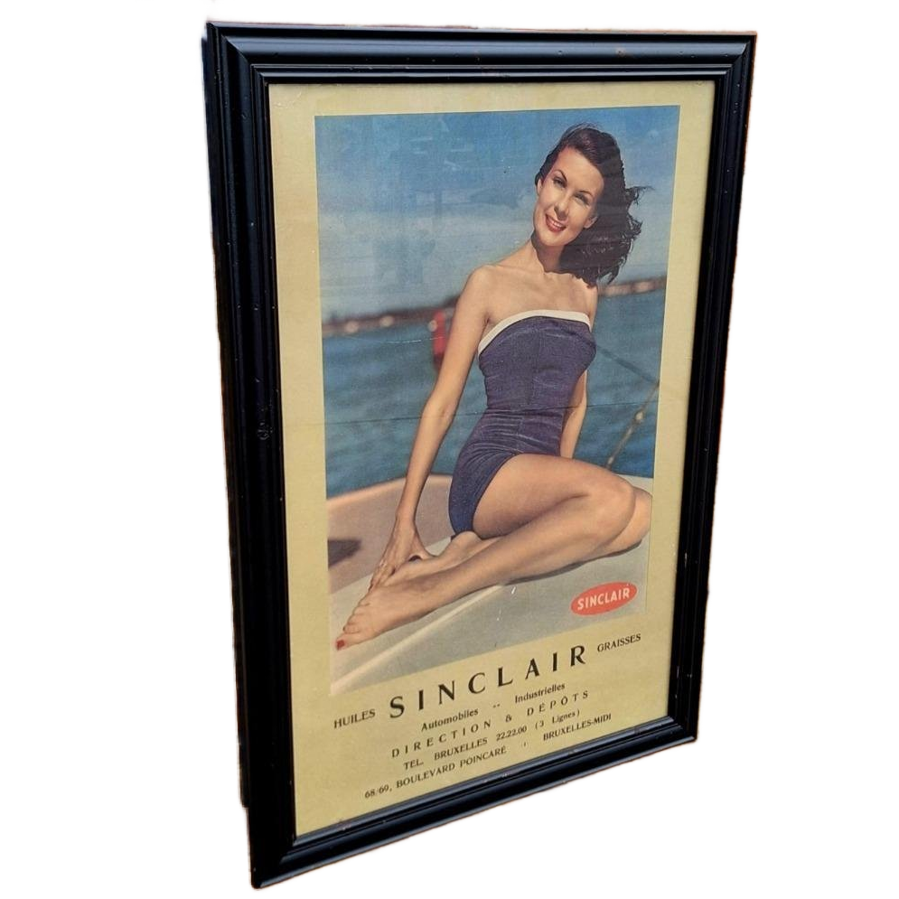 Originele Vintage Pin-up Reclame Poster Van Sinclair Olie️️⛽ image 1