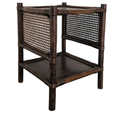 Boho Bamboe En Rotan Bijzettafeltje image 1