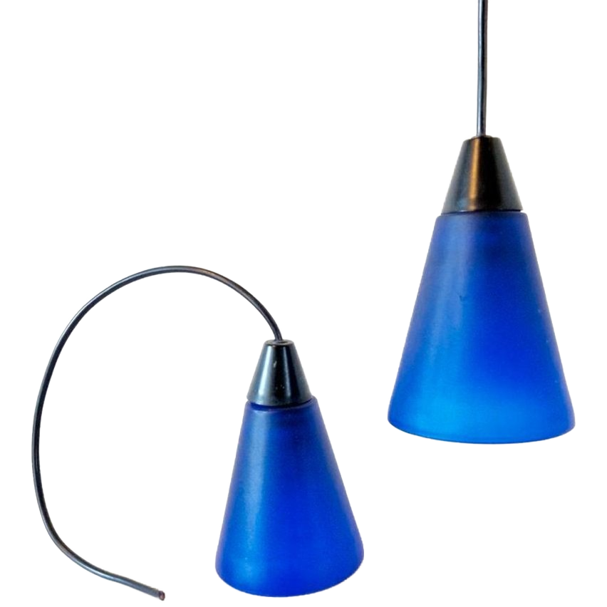Set Van 2 Post Modern 80's Hanglampen Kelkjes Hanglamp image 1