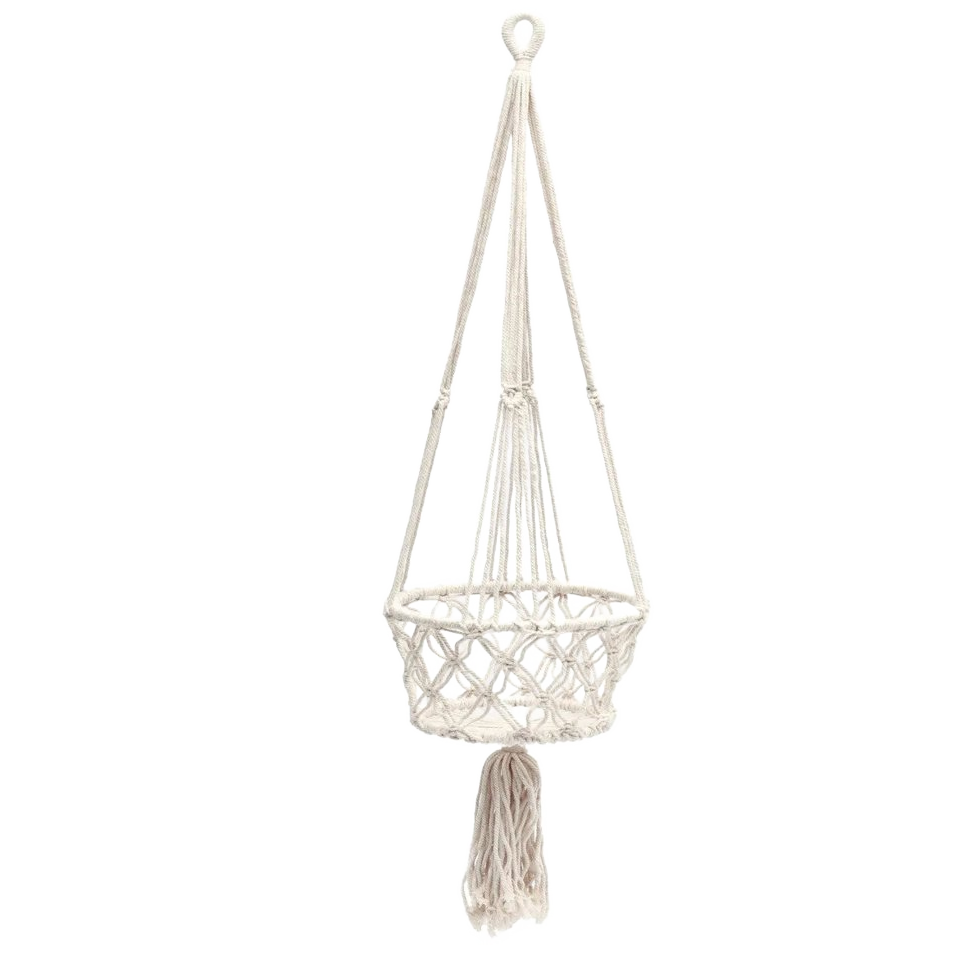 Bazar Bizar | De Macrame Planthanger - Wit - L image 1