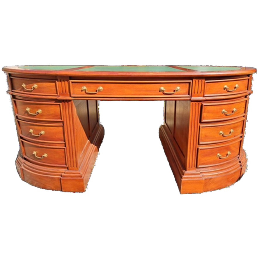 Klassieke Engelse Ovale Schrijftafel, Bureau, Partnerdesk, M image 1
