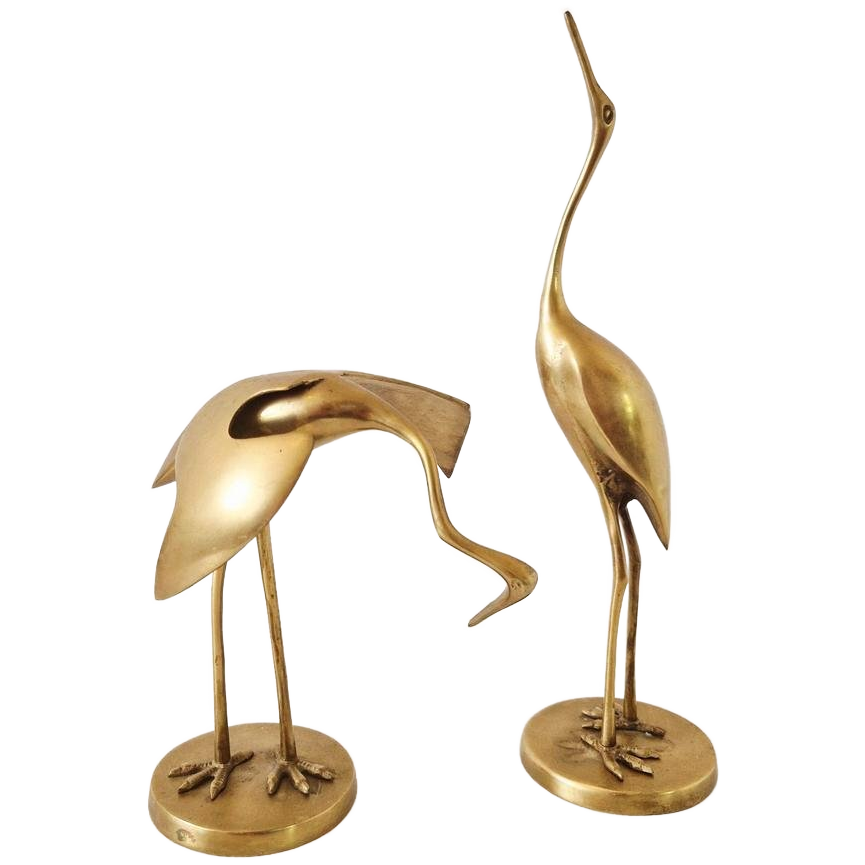 Caravell 70's Vintage Set Kraanvogels Messing Vogels image 1