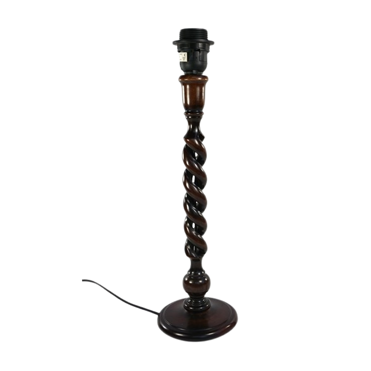 Houten Lampvoet Tafellamp Met Gedraaide Poot image 1